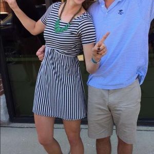 Black and white striped dress